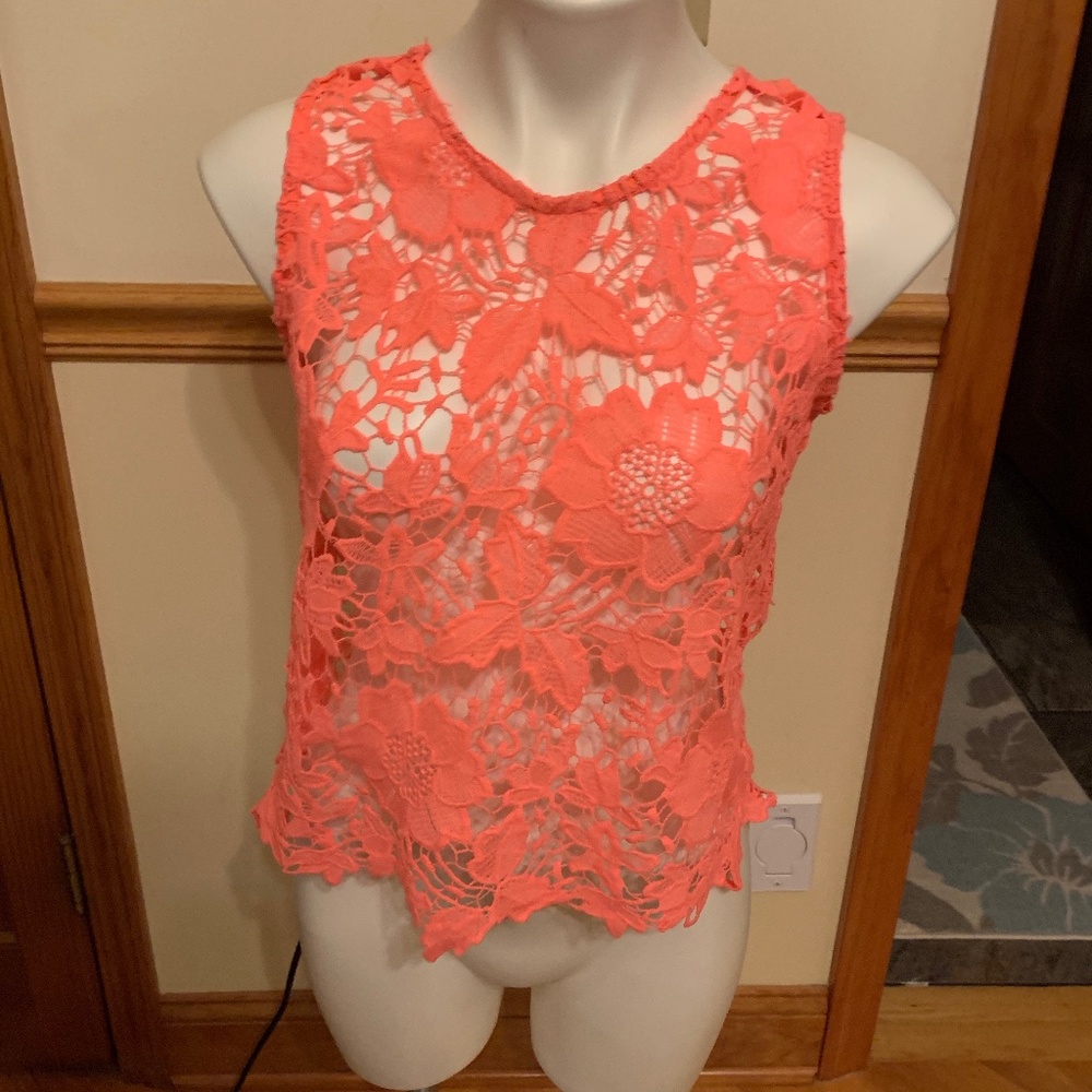 pink lace top